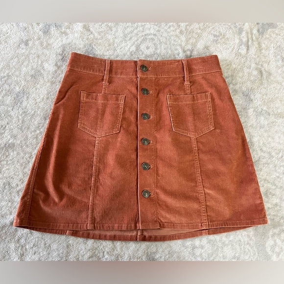 Aerie Corduroy Button Down Mini Skirt NWT - Picture 3 of 7